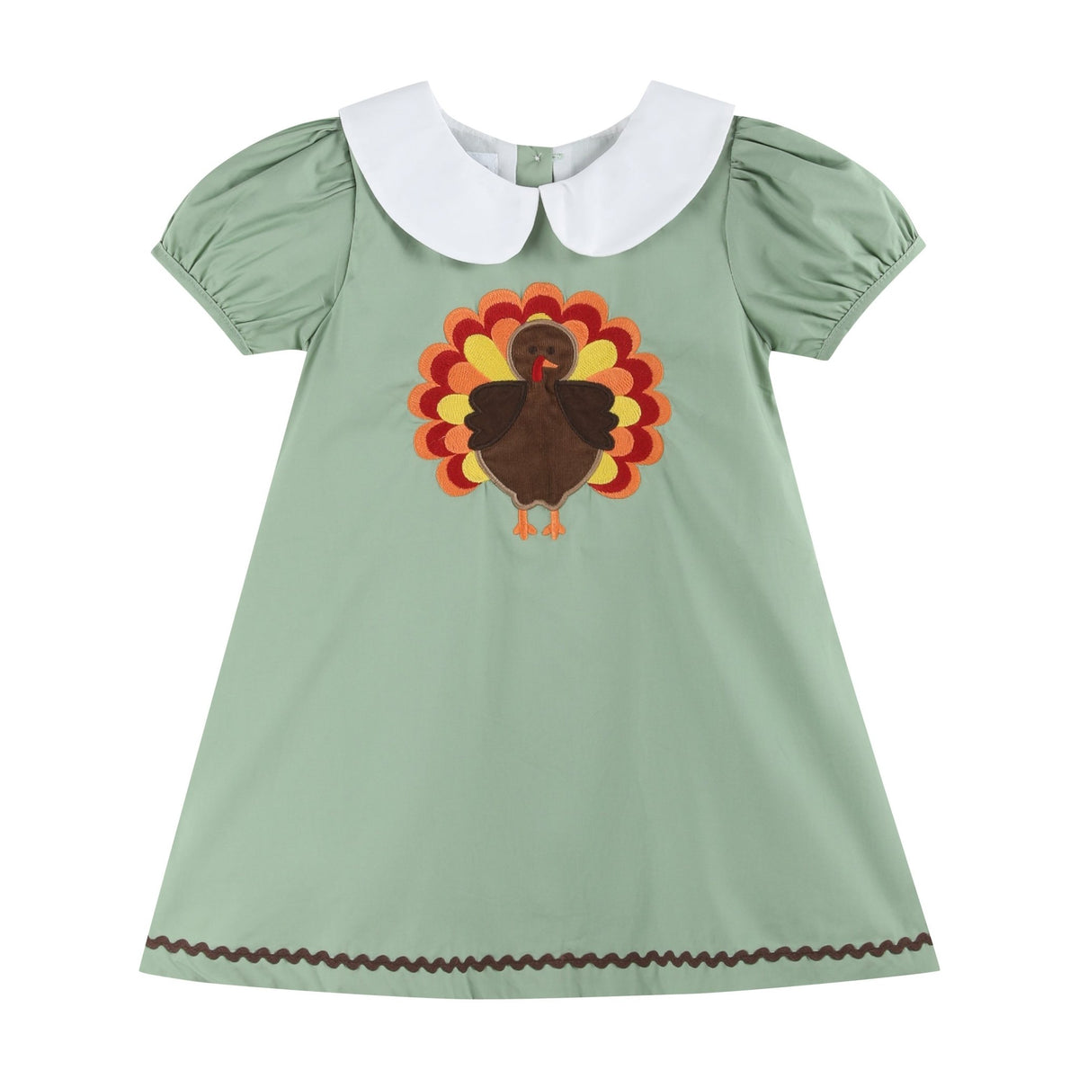 Sage Green Turkey Collared Dress  Lil Cactus