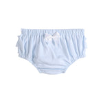 2 pc Set Light Blue and White Ruffle Knit Cotton Bloomers - Lil Cactus