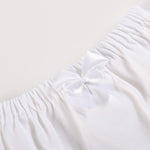 2 pc Set Light Blue and White Ruffle Knit Cotton Bloomers - Lil Cactus