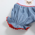 Blue Farm Animals Smocked Romper