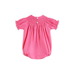 Pink & White Smocked Bubble Romper