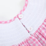 Pink Gingham Crawfish Smocked Bishop Dress