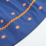 Blue Pumpkin Print Knit Smocked Bishop Dress