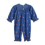 Blue Pumpkin Print Knit Smocked Playsuit