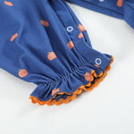 Blue Pumpkin Print Knit Smocked Playsuit