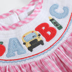 Pink Gingham ABC School Bishop Dress
