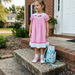 Pink Gingham ABC School Bishop Dress