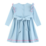 Blue Smocked Knit ABC School Dress
