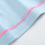 Blue Smocked Knit ABC School Dress