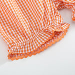 Pink and Orange Gingham Boo Smocked Dress and Bloomer Set