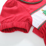 Red Corduroy Christmas Smocked Dress