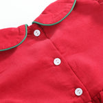 Red Corduroy Christmas Smocked Dress