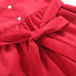 Red Corduroy Christmas Smocked Dress