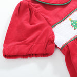 Red Corduroy Christmas Smocked Dress and Bloomers