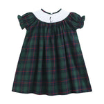 Blue, Green Red Plaid Christmas Santa Smocked Bishop Dress