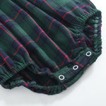 Blue, Green Red Plaid Christmas Santa Smocked Romper