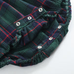 Blue, Green Red Plaid Christmas Santa Smocked Romper