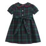 Blue, Green Red Plaid Smocked Collared Dress