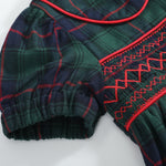 Blue, Green Red Plaid Smocked Collared Dress