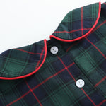 Blue, Green Red Plaid Smocked Collared Dress