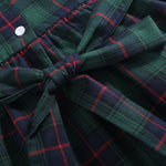 Blue, Green Red Plaid Smocked Collared Dress
