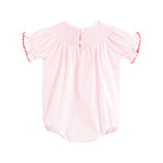 Pink Christmas Smocked Romper