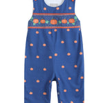 Blue Pumpkin Print Knit Smocked Longalls