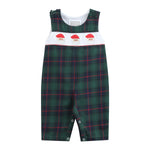 Blue, Green Red Plaid Christmas Santa Smocked Longall