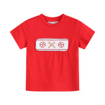 Red and Blue Baseball Smocked Shirt and Shorts Set