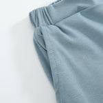 Blue Smocked ABC School Shirt and Shorts Set