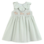 Sage Green Puppy Dog Petal Smocked Dress