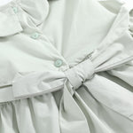 Sage Green Puppy Dog Petal Smocked Dress