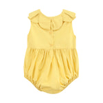 Golden Wheat Pumpkin Smocked Petal Collar Romper