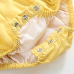 Golden Wheat Pumpkin Smocked Petal Collar Romper