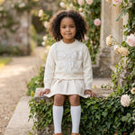 Cream Sparkly Bow Sweater