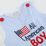 All American Boy' Blue Gingham Shortalls - Lil Cactus