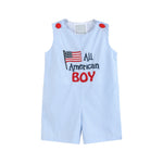 All American Boy' Blue Gingham Shortalls - Lil Cactus