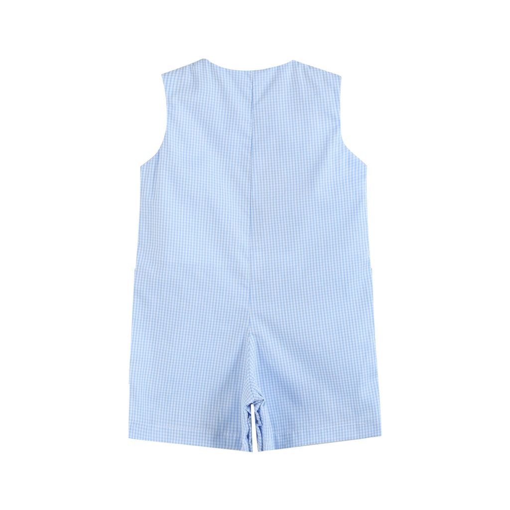 All American Boy' Blue Gingham Shortalls - Lil Cactus