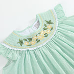 Aqua Daisy Smocked Bishop Dress - Lil Cactus