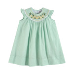 Aqua Daisy Smocked Bishop Dress - Lil Cactus