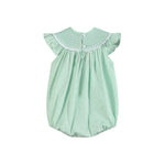Aqua Daisy Smocked Romper - Lil Cactus