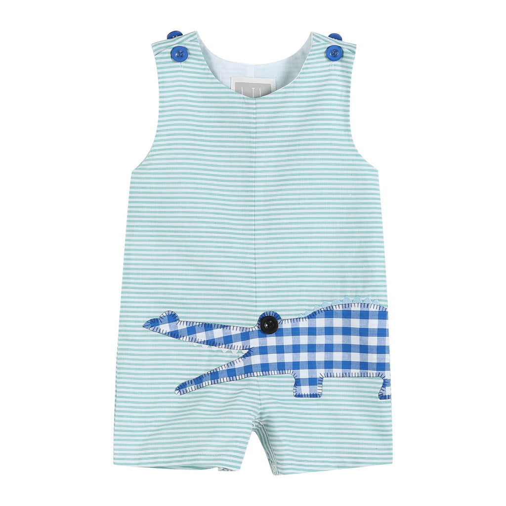 Aqua Striped Gator Shortall - Lil Cactus