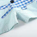 Aqua Striped Gator Shortall - Lil Cactus