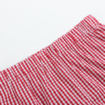 Baseball Smocked Shirt and Red Gingham Shorts Set - Lil Cactus