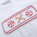 Baseball Smocked Shirt and Red Gingham Shorts Set - Lil Cactus