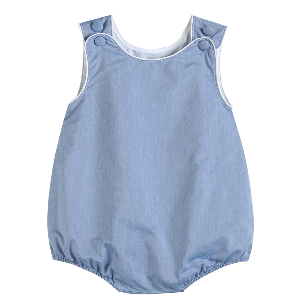 Basic Blue Denim Style Bubble Romper - Lil Cactus