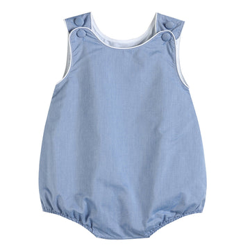 Basic Blue Denim Style Bubble Romper - Lil Cactus