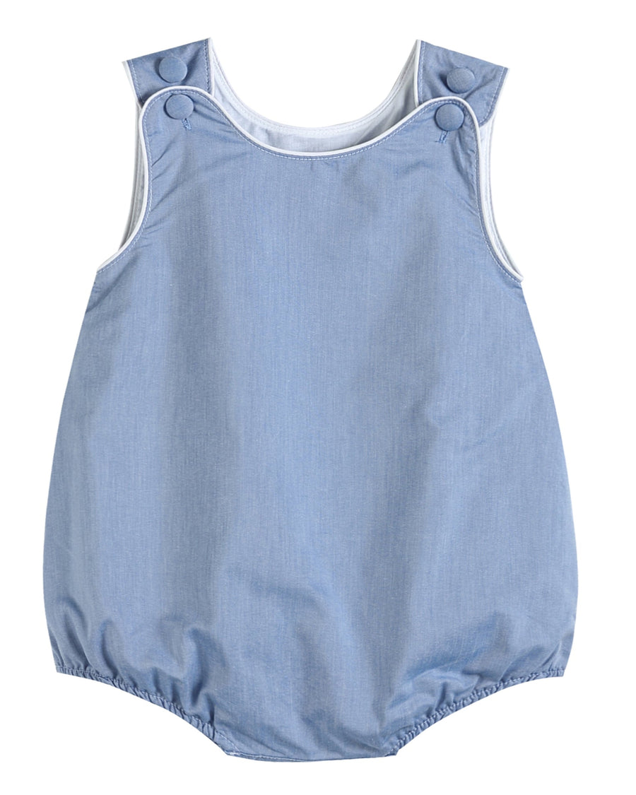 Basic Blue Denim Style Bubble Romper - Lil Cactus