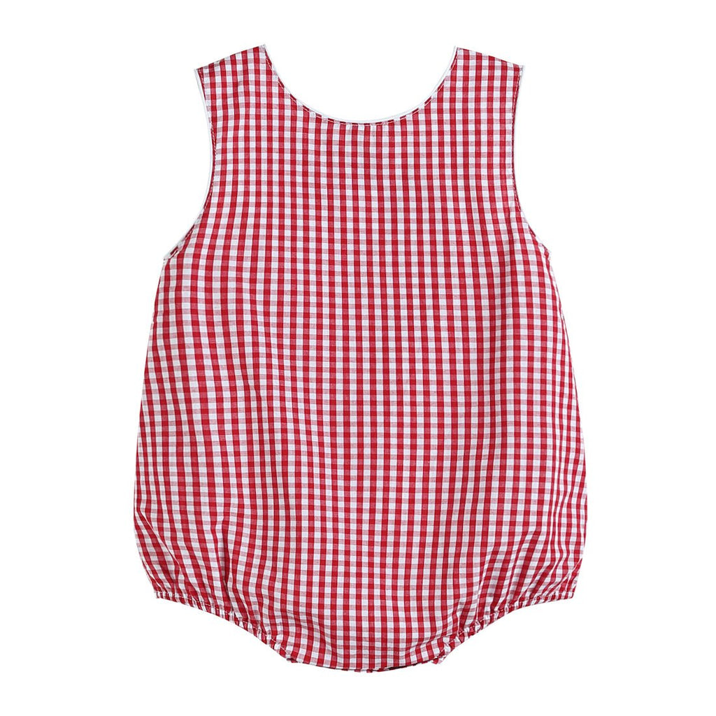 Basic Red Gingham Bubble Romper - Lil Cactus