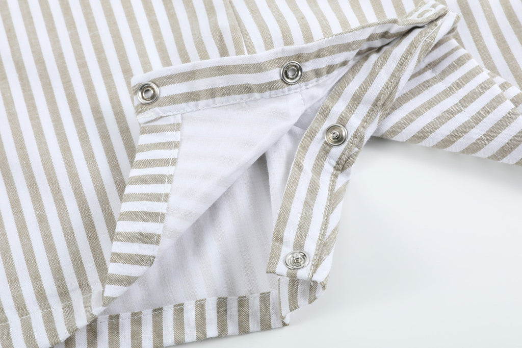 Big Mouth Bass Khaki Shortalls - Lil Cactus